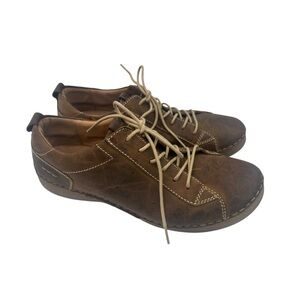 Josef Seibel Fergey 56 Brown Leather Sneakers Women's Size 41 (10/10.5)